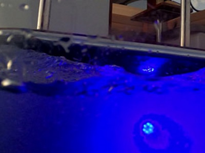 Underwater lights seen underwater