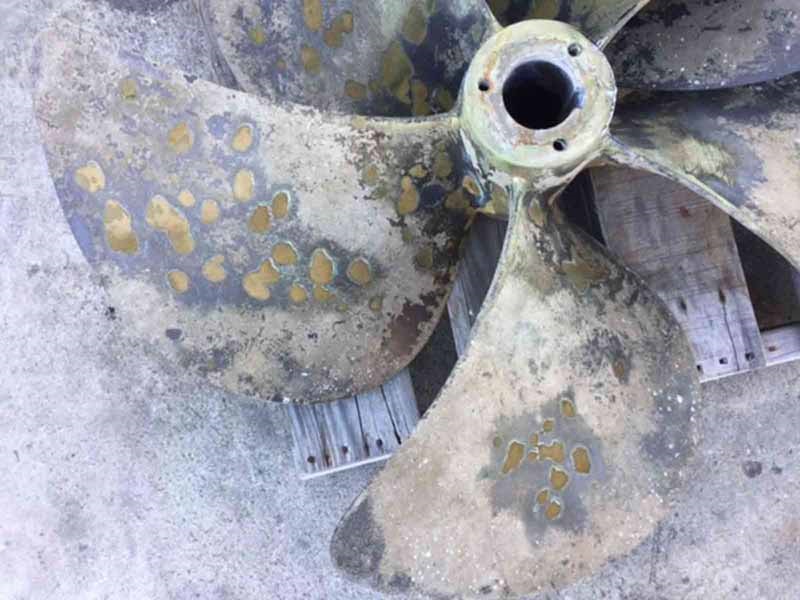 Corrosion on propeller blades